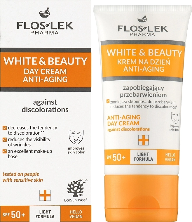 Floslek Крем для обличчя White & Beauty Day Cream To Prevent Discoloration SPF 50+ - фото N2