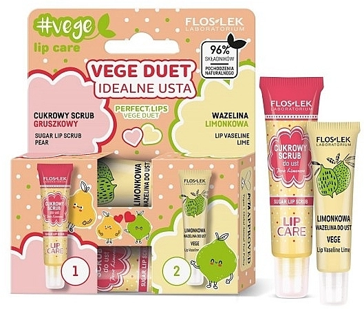 Floslek Набор для губ Lip Care Vege Duet (scrb/14g + wazelin/10g) - фото N1