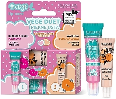 Floslek Набор для губ Lip Care Vege Duet (Sugar scrub/14g + wazelin/10g) - фото N1