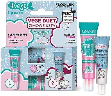 Floslek Набор для губ Vege Duet Winter Lips (Sugar scrub/14g + vaseline/10g) - фото N1