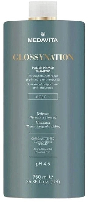 Medavita Шампунь подготовительный, для ламинирования "Шаг 1" Glossynation Polish Primer Shampoo Step 1 - фото N1