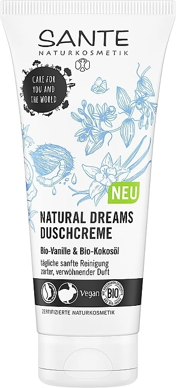 Sante Крем для душу "Ваніль і кокос" Natural Dreams Organic Vanilla & Coconut Shower Cream - фото N1