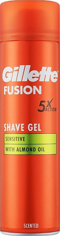 Gillette Гель для бритья для чувствительной кожи с миндальным маслом Fusion Shave Gel Sensitive With Almond Oil - фото N1