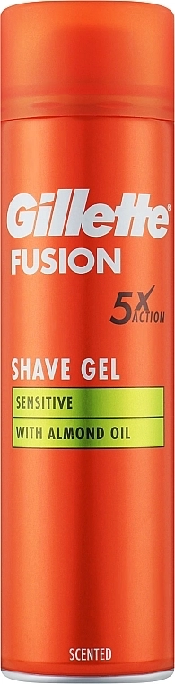 Gillette Гель для гоління для чутливої шкіри з мигдальною олією Fusion Shave Gel Sensitive With Almond Oil - фото N1