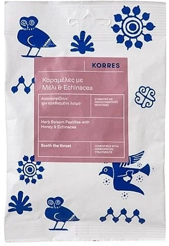 Korres Леденцы от кашля с медом и эхинацеей Herb Balsam Pastilles With Honey & Echinacea - фото N1