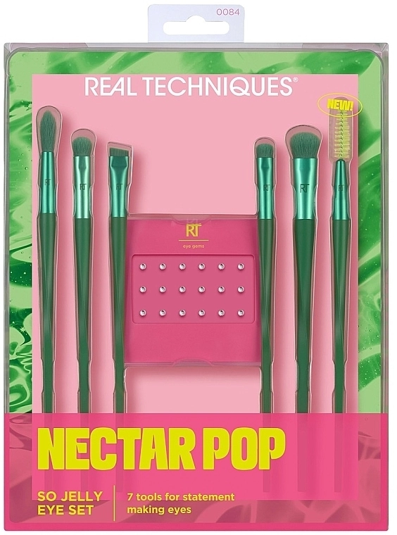 Real Techniques Набір Nectar Pop So Jelly Eye Set (brush/6pcs + rhineston/18pcs) - фото N1