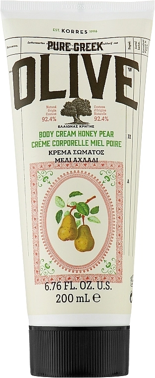 Korres Крем для тіла "Медова груша" Pure Greek Olive Body Cream Honey Pear - фото N1