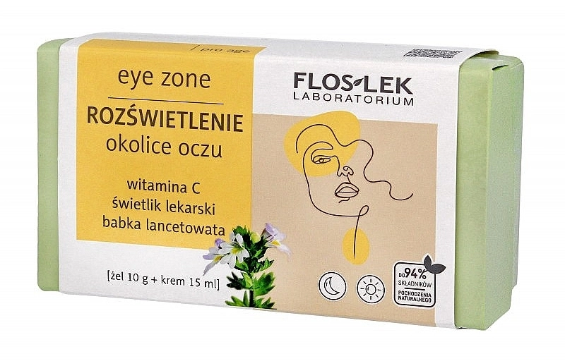 Floslek Набор Eye Zone Brightening Around The Eyes (eye/gel/10g + eye/cr/15ml) - фото N1