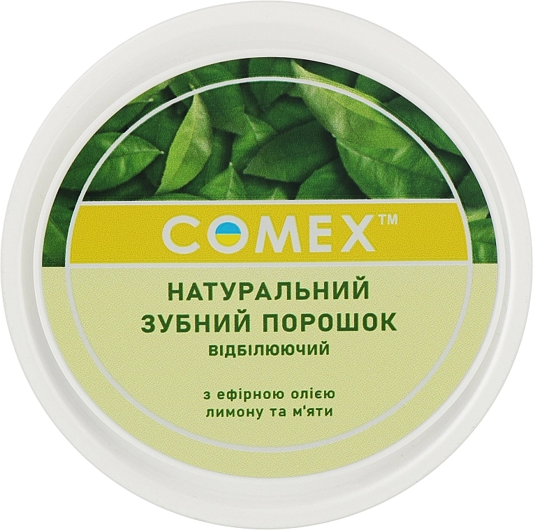 Comex Натуральний відбілювальний зубний порошок з ефірними оліями лимона та м'яти - фото N1