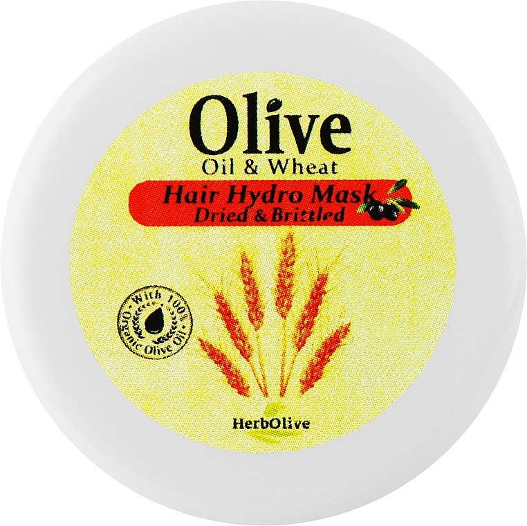 Madis Маска для сухого волосся із пшеницею та олією оливи HerbOlive Hydro Hair Mask Olive Oil & Wheat (міні) - фото N1
