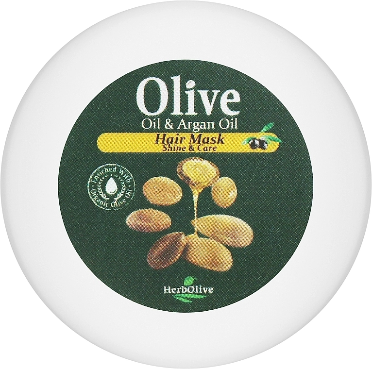 Madis Маска для волосся з олією аргани HerbOlive Olive & Argan Oil Hair Mask Shine & Care (міні) - фото N1