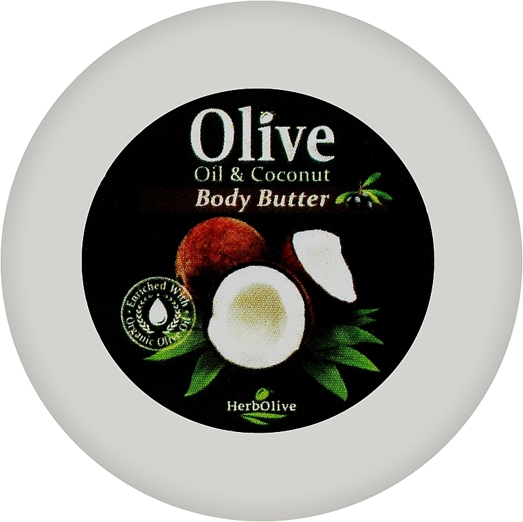 Madis Масло для тіла з кокосом HerbOlive Olive Oil & Coconut Body Butter (міні) - фото N1