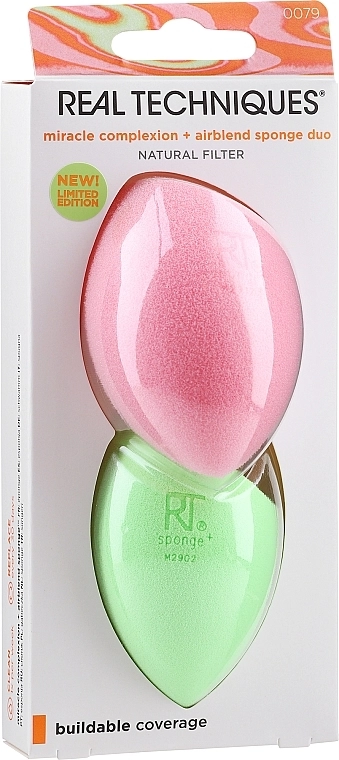 Real Techniques Набір спонжів для макіяжу, 2 шт. Miracle Complexion + Airblend Sponge Duo Limited Edition - фото N2