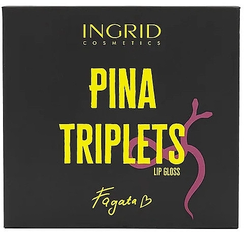 Ingrid Cosmetics X Fagata Pina Triplets Lip Gloss (lip/gloss/3x4ml) Набір блисків для губ - фото N2