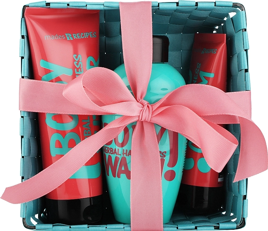 Mades Cosmetics Набір Herbal Happiness (b/butter/200ml+h/cr/100ml+sh/gel/350ml) - фото N1