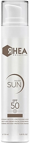 Rhea Cosmetics Антивіковий сонцезахисний крем для обличчя YouthSun SPF50 Anti-Age Cream Facial Sunscreen - фото N1