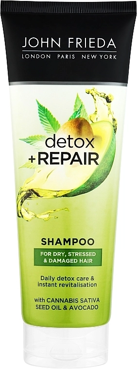 John Frieda Шампунь для очищення та відновлення волосся Detox & Repair Shampoo (туба) - фото N1