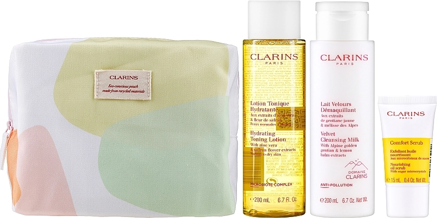 Clarins Набор Cleansing Essentials for Normal Skin (f/milk/200ml + f/lot/200ml + f/scrub/15ml + bag) - фото N2