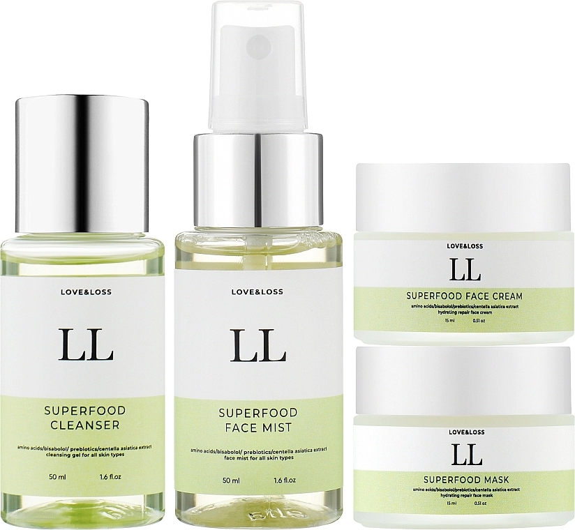 Love&Loss Набір для обличчя The Littles Superfood (f/cleancer/50ml + f/mist/50ml + f/mask/15ml + f/cr/15ml) - фото N2