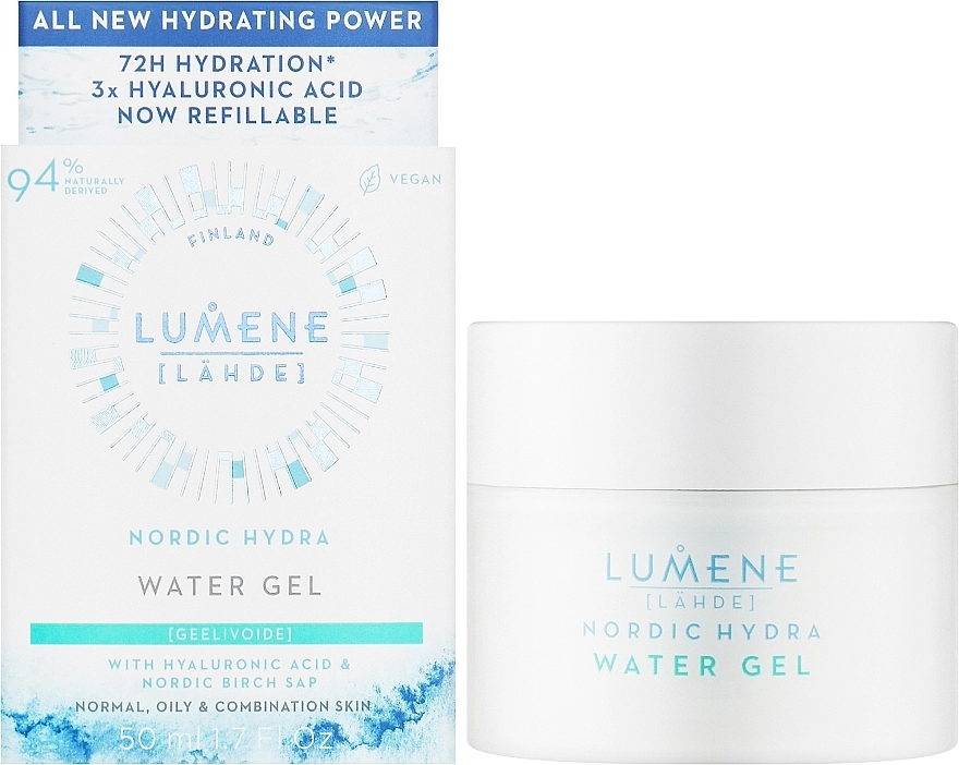 Lumene Глибоко зволожувальний аквагель для обличчя Nordic Hydra Water Gel - фото N2