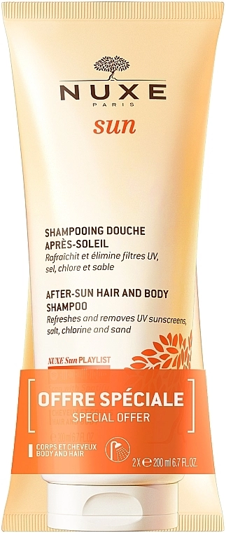 Nuxe Набір Sun After-Sun Hair & Body Shampoo DuoPack (shm/gel/2x200ml) - фото N1