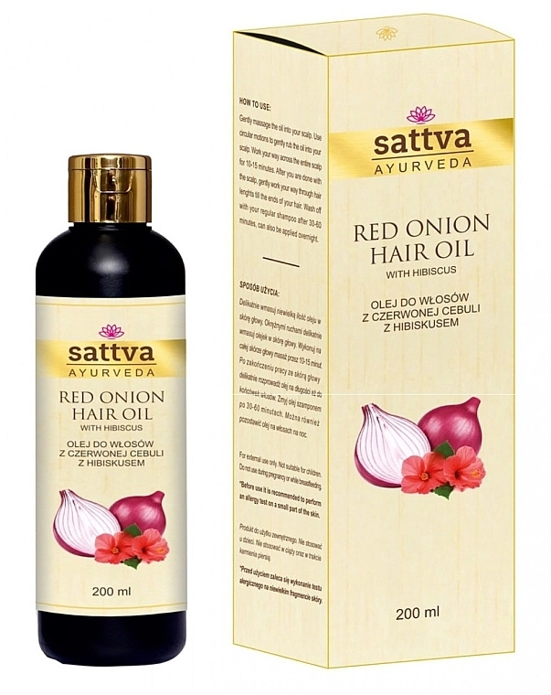 Sattva Масло для волос из красного лука и гибискуса Red Onion Hair Oil - фото N1