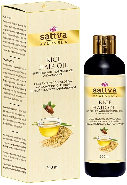 Sattva Олія для волосся з ферментованого рису Rice Hair Oil - фото N1