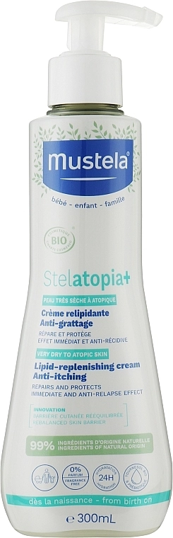 Mustela Органічний ліпідовідновлювальний крем проти свербежу Stelatopia+ Organic Lipid-Replenishing Anti-Itching Cream - фото N3