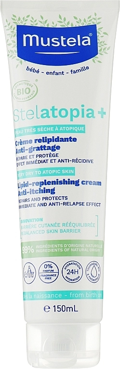 Mustela Органічний ліпідовідновлювальний крем проти свербежу Stelatopia+ Organic Lipid-Replenishing Anti-Itching Cream - фото N1