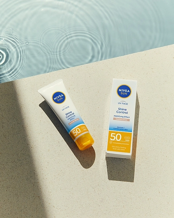 Nivea Крем для лица с матирующим эффектом SPF50 Sun UV Face Shine Control Mattifying Effect Medium Tinted Cream SPF50 - фото N3