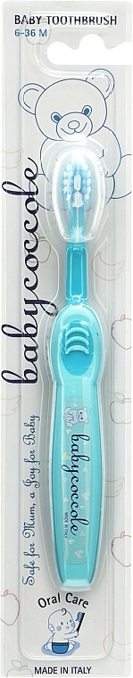 Babycoccole Зубная щетка для детей, голубая 6-36м Toothbrush - фото N1