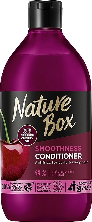 Nature Box Разглаживающий кондиционер для непослушных и волнистых волос Cherry Oil Smoothness Conditioner - фото N1