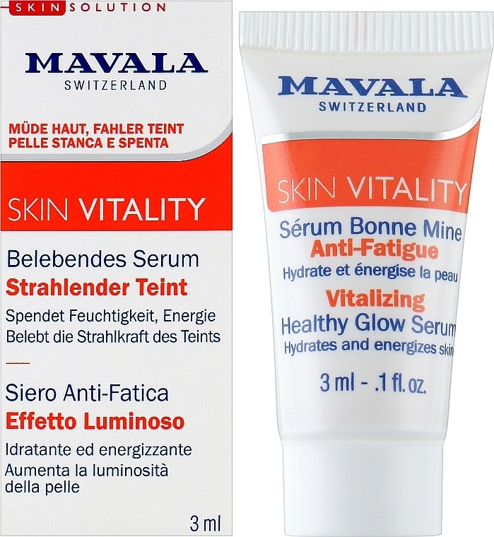 Mavala Стимулирующая сыворотка для сияния кожи Vitality Vitalizing Healthy Glow Serum (пробник) - фото N2