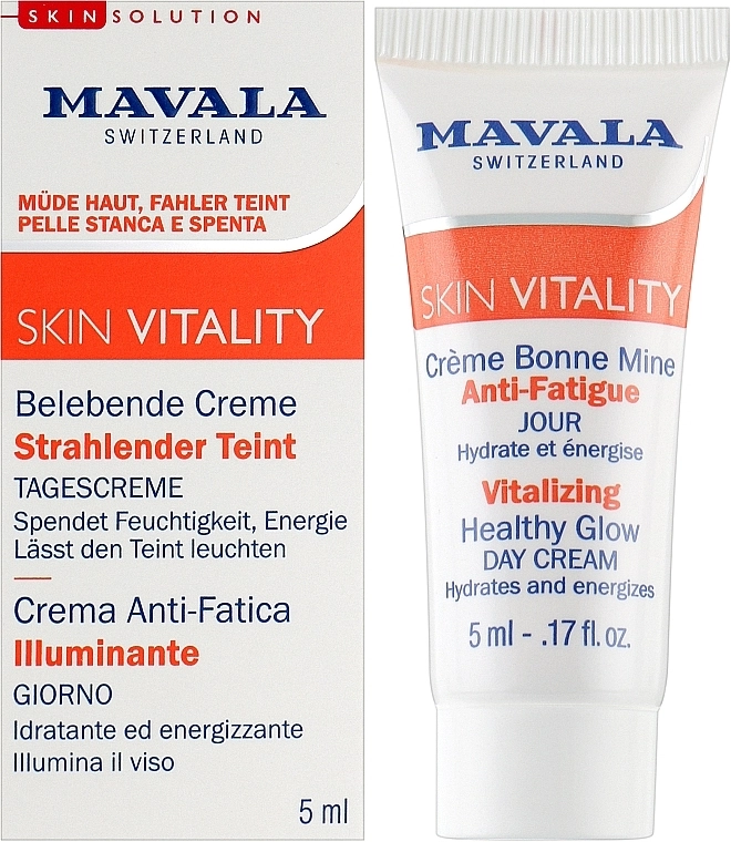 Mavala Стимулирующий дневной крем для сияния кожи Vitality Vitalizing Healthy Glow Cream (пробник) - фото N2