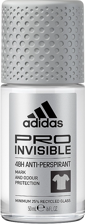 Adidas Дезодорант-антиперспірант кульковий для чоловіків Pro Invisible Antiperspirant Roll-on For Men - фото N1