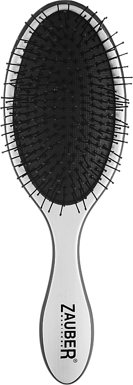 Zauber Расческа-щетка для волос овальная, 06-013, серый металлик - фото N1