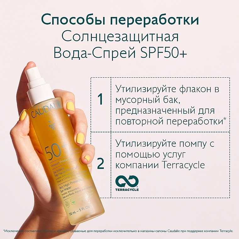 Caudalie Солнцезащитная вода SPF50+ Very High Protection Sun Water SPF50+ - фото N9