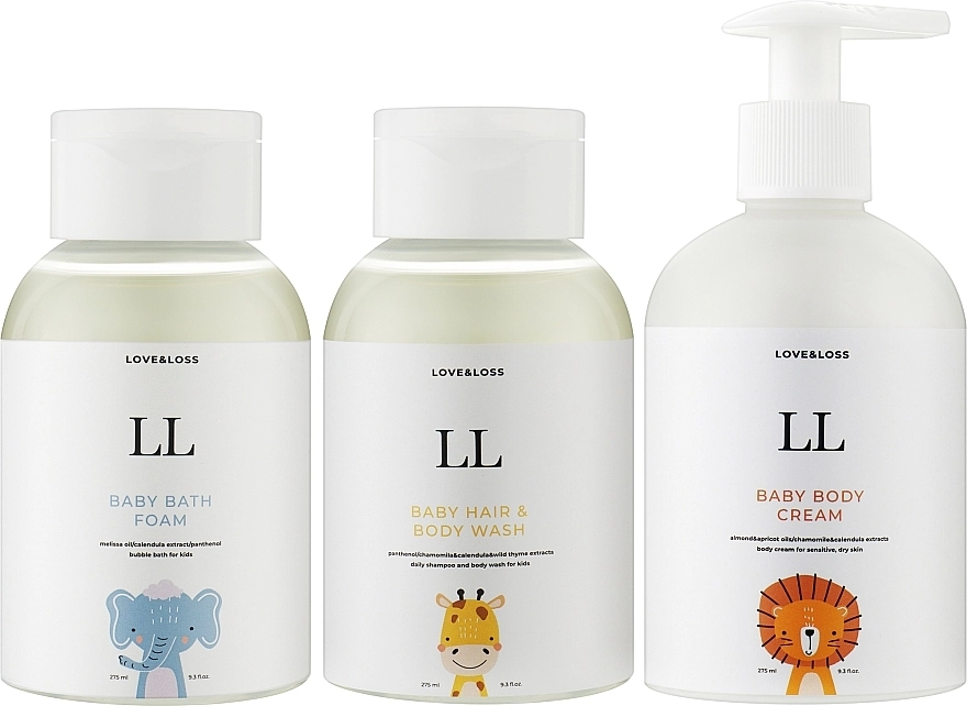 Love&Loss Набор для детей Little Jungle (sh gel/275ml + b/cr/275ml + bath foam/275ml) - фото N2