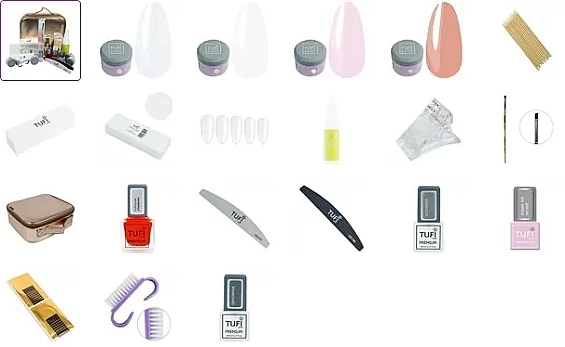 Tufi profi Набор для наращивания ногтей, 21 продукт Premium - фото N5