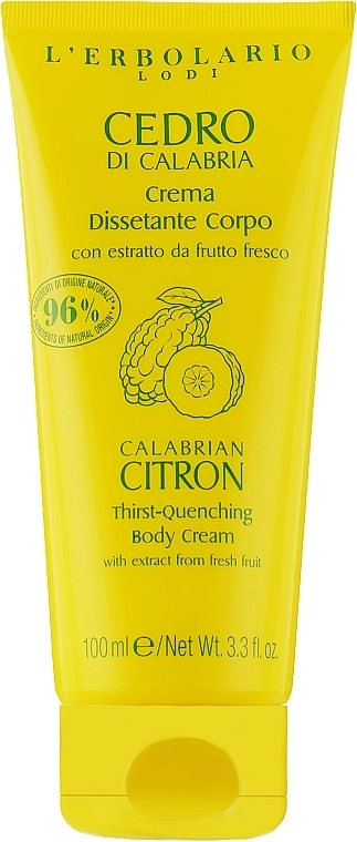 L’Erbolario Крем для тіла "Калабрійський цитрон" Calabrian Citron Thirst-Quenching Body Cream - фото N1