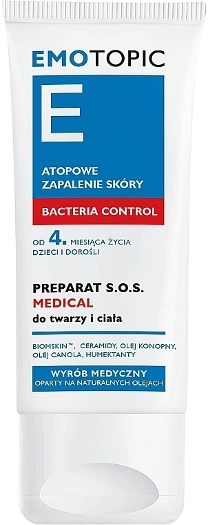 Pharmaceris Засіб для обличчя та тіла при атопічному дерматиті E Emotopic Bacteria Control Medical Preparat S.O.S. - фото N1