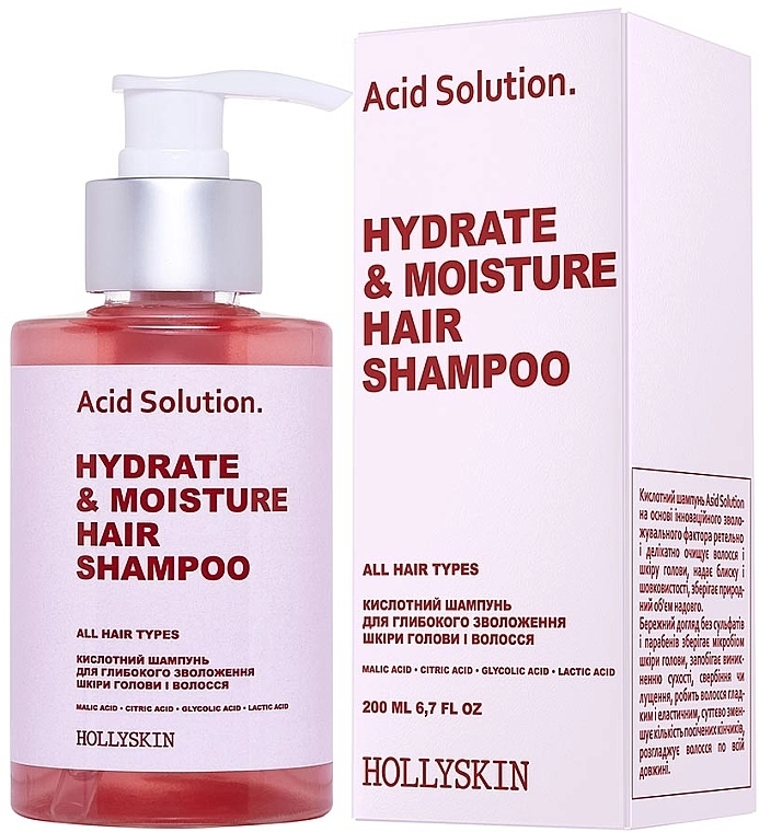 Hollyskin Кислотний шампунь для глибокого зволоження шкіри голови і волосся Acid Solution Hydrate & Moisture Hair Shampoo - фото N1