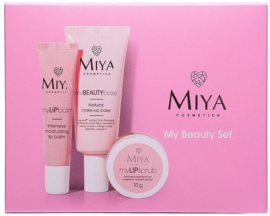 Miya Cosmetics Набор My Beauty Set (lip/scr/10g + lip/balm/15ml + base/30ml) - фото N1