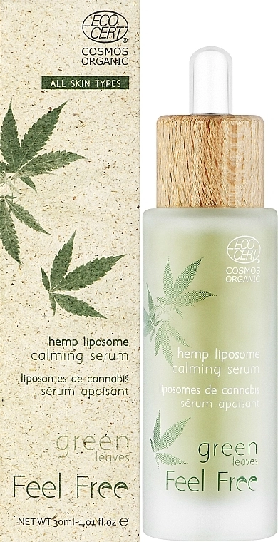 Feel Free Сироватка для обличчя з екстрактом канабісу Green Leaves Hemp Liposome Calming Serum - фото N2