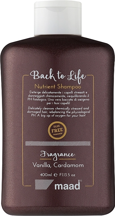 Maad Шампунь живильний для відновлення волосся Back To Life Nutrient Shampoo - фото N1
