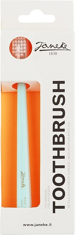 Janeke Зубная щетка средней жесткости, 94SP59, мятная Toothbrush - фото N1