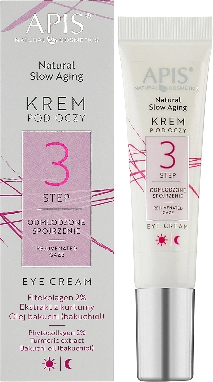 APIS Professional Крем для шкіри навколо очей з освітлювальним пігментом Natural Slow Aging Eye Cream Step 3 - фото N2