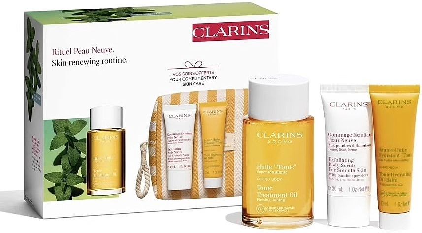 Clarins Набір Rituel Peau Neuve (b/oil/100ml + b/scr/30ml + b/balm/30ml + bag/1pcs) - фото N1