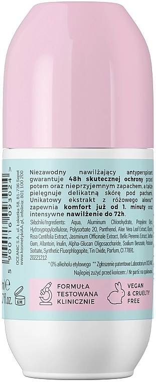 AA Дезодорант-антиперспірант Aloes Pink Hydro Care Roll-On Antyperspirant - фото N2