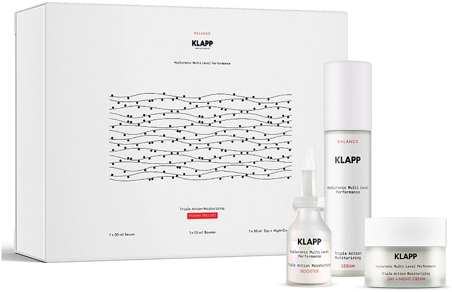 Klapp Набір Triple Action Moisturizing Power Trio Set (cr/50ml + serum/50ml+booster/15ml) - фото N1